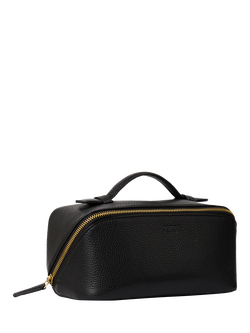 OSPREY LONDON Jet Set Leather Wash Bag - view 2, Black