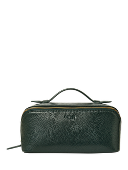 OSPREY LONDON Jet Set Leather Wash Bag, Forest