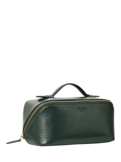 OSPREY LONDON Jet Set Leather Wash Bag - view 2, Forest