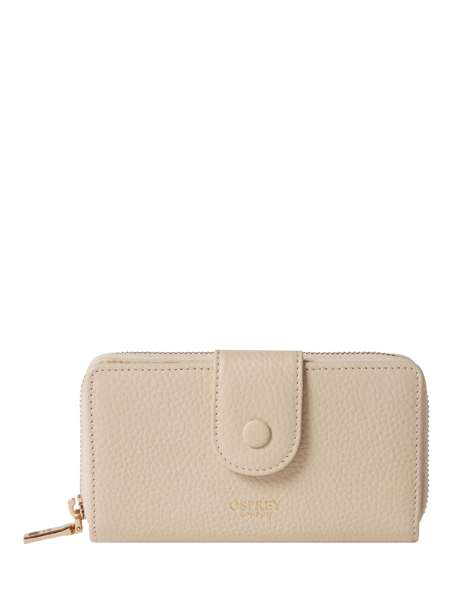 Product image 1 of 5, which shows OSPREY LONDON Core Medium Leather Matinee Purse, Dove