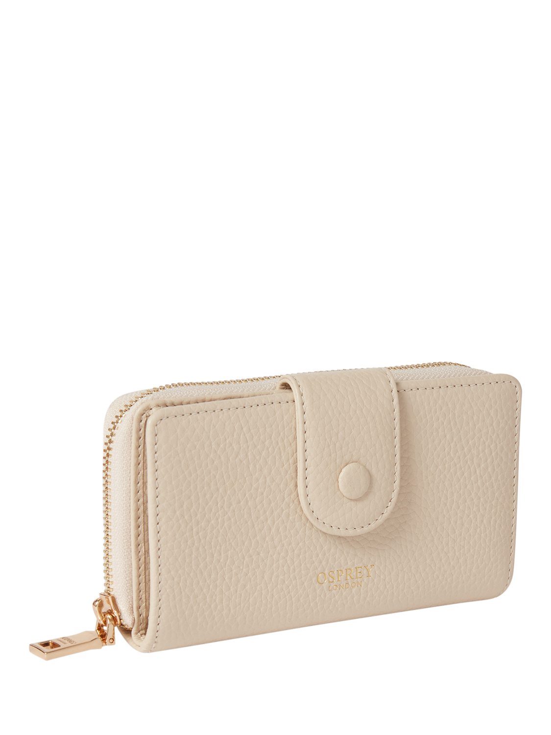 Product image 2 of 5, which shows OSPREY LONDON Core Medium Leather Matinee Purse, Dove
