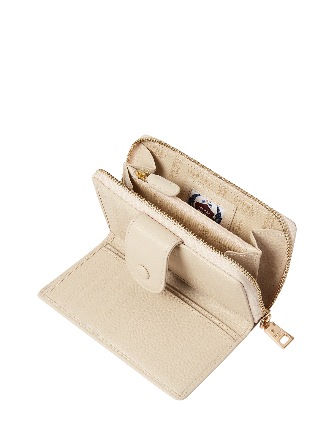 Product image 5 of 5, which shows OSPREY LONDON Core Medium Leather Matinee Purse, Dove