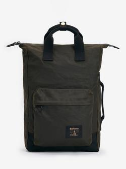 Barbour Field Waxed Cotton Backpack, Olive/Black, Olive/Black