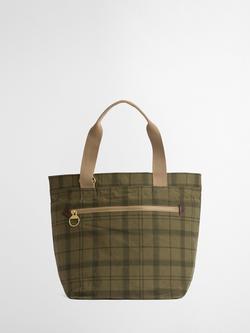 Barbour Transport Carry-All Tote Bag, Dusky Green Tartan - view 2, Dusky Green Tartan