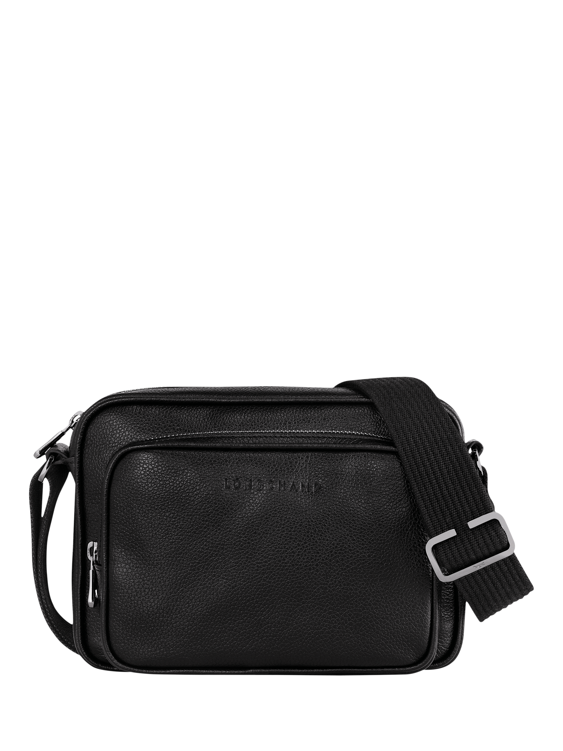 Product image 1 of 5, which shows Longchamp Le Foulonné Leather Camera Bag, Black
