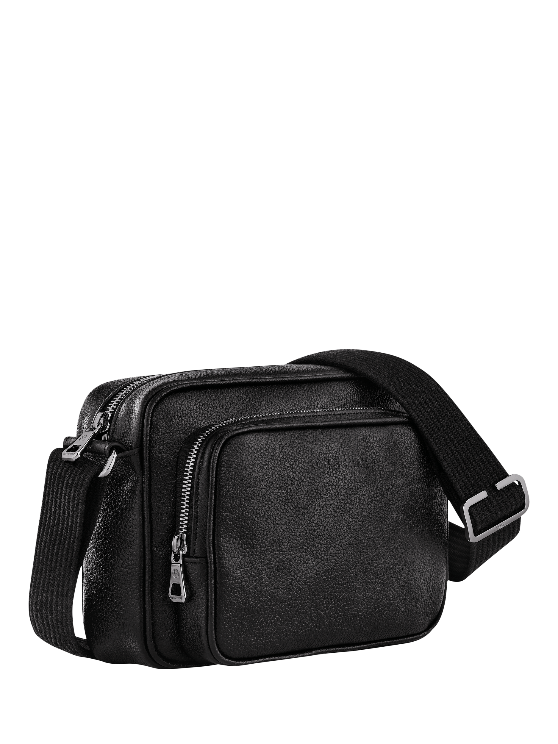 Product image 3 of 5, which shows Longchamp Le Foulonné Leather Camera Bag, Black