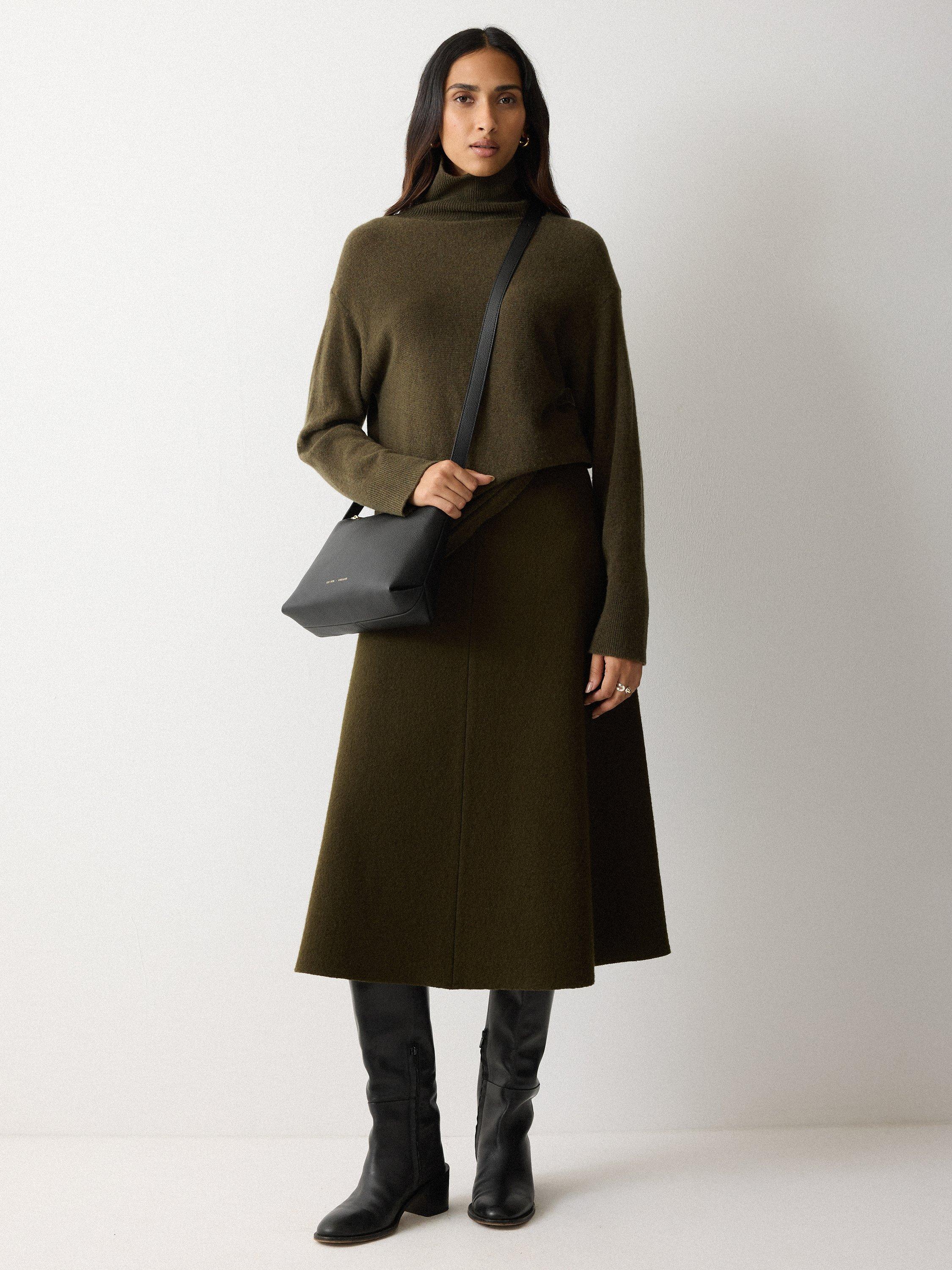 Product image 2 of 2, which shows Jigsaw Bella Cross Body Leather Bag, Black