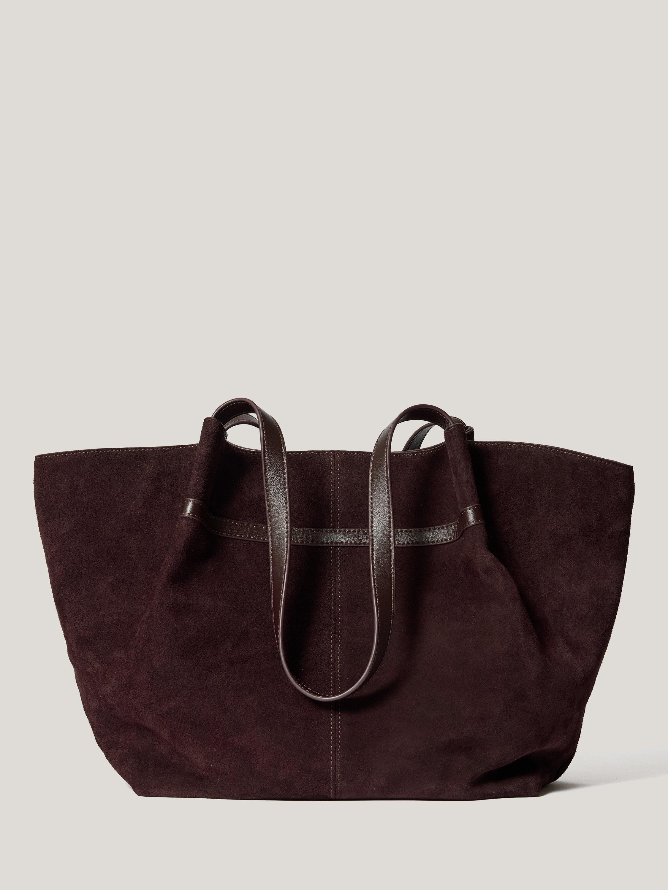 Product image 1 of 5, which shows Jigsaw Pure Suede Shopper Tote Bag, Oxblood