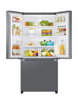 Samsung RF50C510ES9EU Freestanding 80/20 French Fridge Freezer, Refined Inox - view 2, Refined Inox