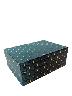 Eleanor Stuart Art Deco Scalloped Gift Box, Dark Green, Dark Green