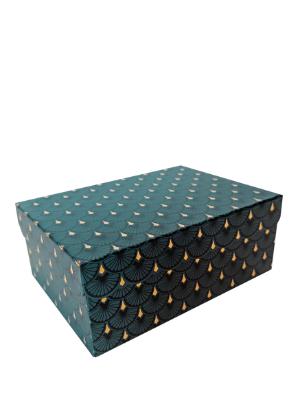 Eleanor Stuart Art Deco Scalloped Gift Box, Dark Green, Dark Green