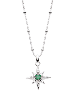 Kit Heath Céleste Aurora Birthstone Crystal Necklace, Silver/Emerald