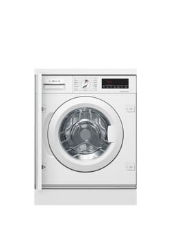 Bosch OUTLET Series 8 WIW28502GB Integrated Washing Machine, 8kg Load, 1400rpm Spin, Like New, White, White