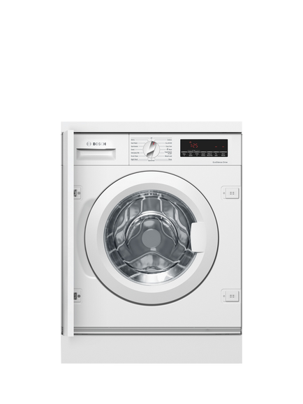 Bosch OUTLET Series 8 WIW28502GB Integrated Washing Machine, 8kg Load, 1400rpm Spin, Like New, White, White