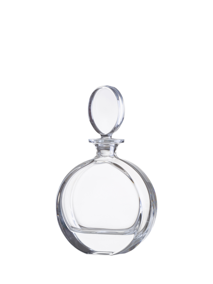 Crystalite Bohemia Plain Disc Crystal Glass Spirits Decanter, 650ml, Clear, Clear