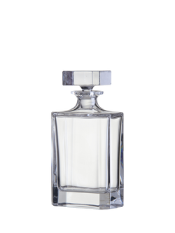 Crystalite Bohemia Plain Rectangular Crystal Glass Spirits Decanter, 700ml, Clear, Clear