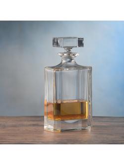 Crystalite Bohemia Plain Rectangular Crystal Glass Spirits Decanter, 700ml, Clear - view 2, Clear