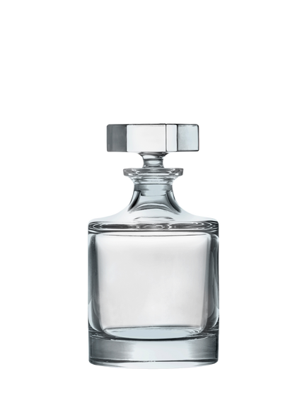 Crystalite Bohemia Small Round Crystal Glass Spirits Decanter, 850ml, Clear, Clear