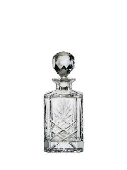 Dornberger Sovereign Dorchester Cut Glass Crystal Square Spirits Decanter, 1.15L, Clear, Clear