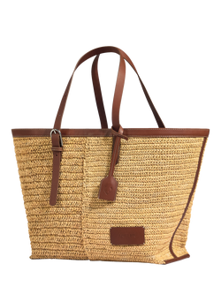 Antler Raffia Tote Bag, Natural, Natural