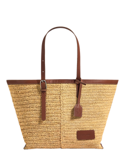 Antler Raffia Tote Bag, Natural - view 2, Natural