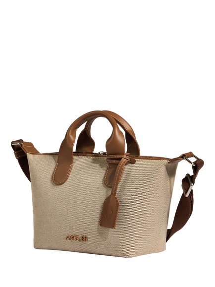 Antler Heritage Mini Canvas Crossbody Bag, Tan