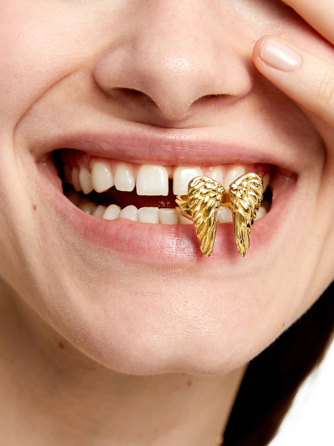 Product image 3 of 3, which shows UNOde50 Ser Invencible Open Wing Ring, Gold, M 1/2