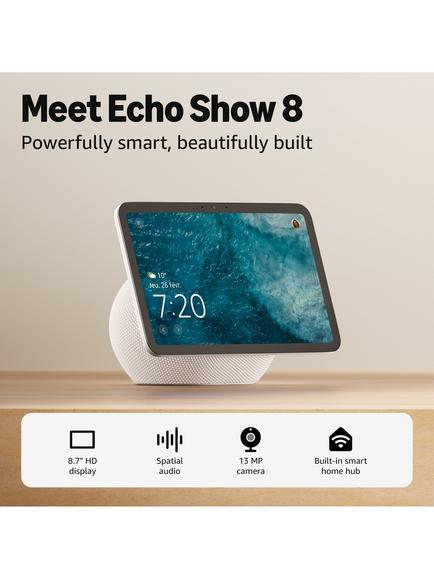 Amazon Echo Show 8 (2025) Smart Speaker with 8.7" Screen & Alexa+ Early Access Voice Recognition & Control - view 2, Glacier White