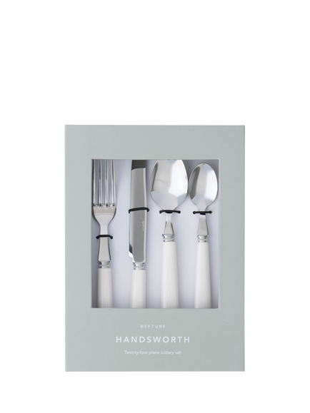 Neptune Handsworth Cutlery Set, 24 Piece/6 Place Settings, Off-White Salt, Off-white Salt