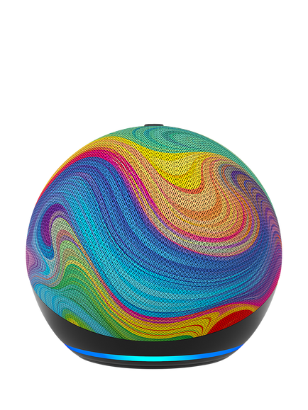 Amazon Echo Dot Kids Smart Speaker with Alexa+ Early Access Voice Recognition & Parental Controls, 5th Generation, Rainbow Swirl