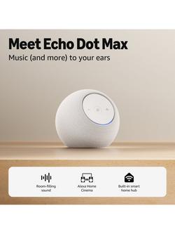 Amazon Echo Dot Max (2025) Smart Speaker with Alexa Voice Recognition & Control & Built-in Smart Home Hub - view 2, Glacier White