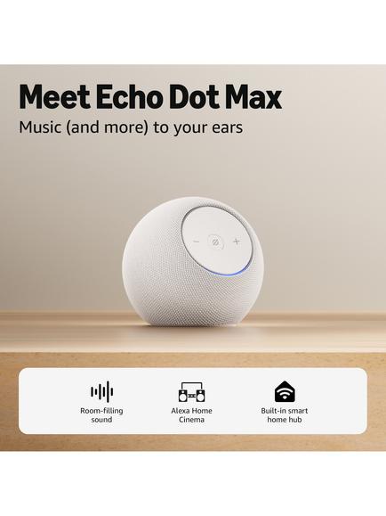 Amazon Echo Dot Max (2025) Smart Speaker with Alexa+ Early Access Voice Recognition & Control & Built-in Smart Home Hub - view 2, Glacier White