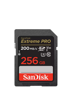 SanDisk Extreme Pro UHS-1, Class 10, SDXC Card, up to 200MB/s Read Speed, 256GB, Black