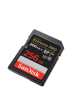 SanDisk Extreme Pro UHS-1, Class 10, SDXC Card, up to 200MB/s Read Speed, 256GB - view 2, Black