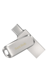 SanDisk Ultra Dual Drive Luxe USB-C & USB-A Flash Drive, 128GB, Silver