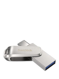 SanDisk Ultra Dual Drive Luxe USB-C & USB-A Flash Drive, 256GB, Silver - view 2, Silver