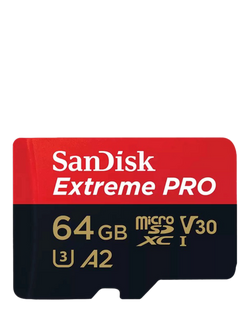 SanDisk Extreme Pro UHS-1, Class 10, MicroSDXC Card, up to 200MB/s Read Speed, 64GB, Black