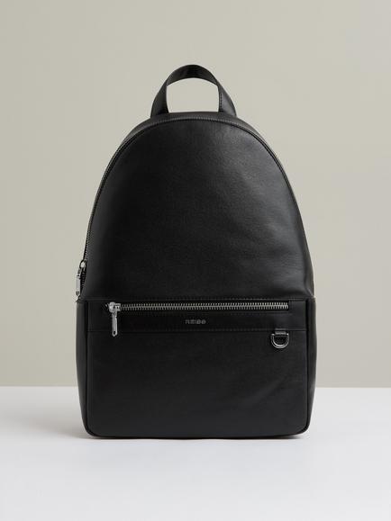 Reiss Carson Leather Backpack, Black, Black