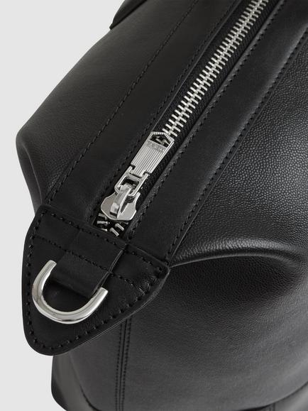Reiss Casey Leather Holdall Bag, Black - view 2, Black