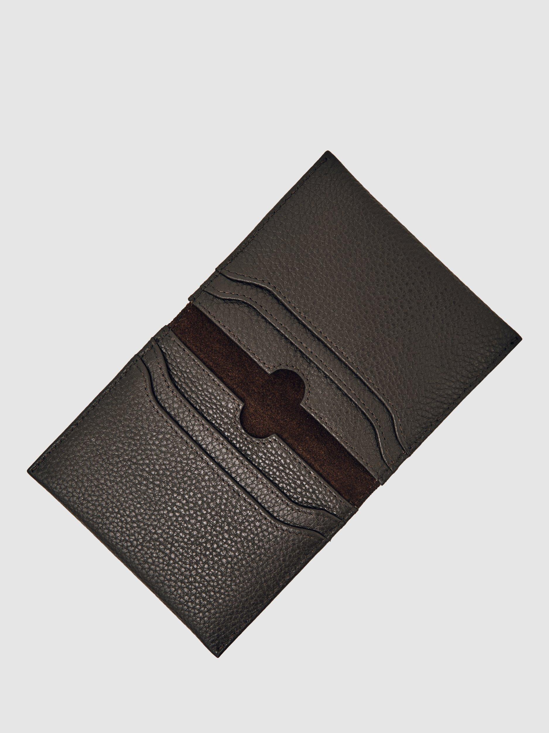 Product image 2 of 3, which shows Reiss Hilton Leather Bi-Fold Card Holder, Dark Brown