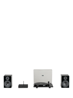 Pro-Ject Stereo Set E1 Turntable Set with Speaker Box 5E Speakers & Stereo Box E, Black, Black