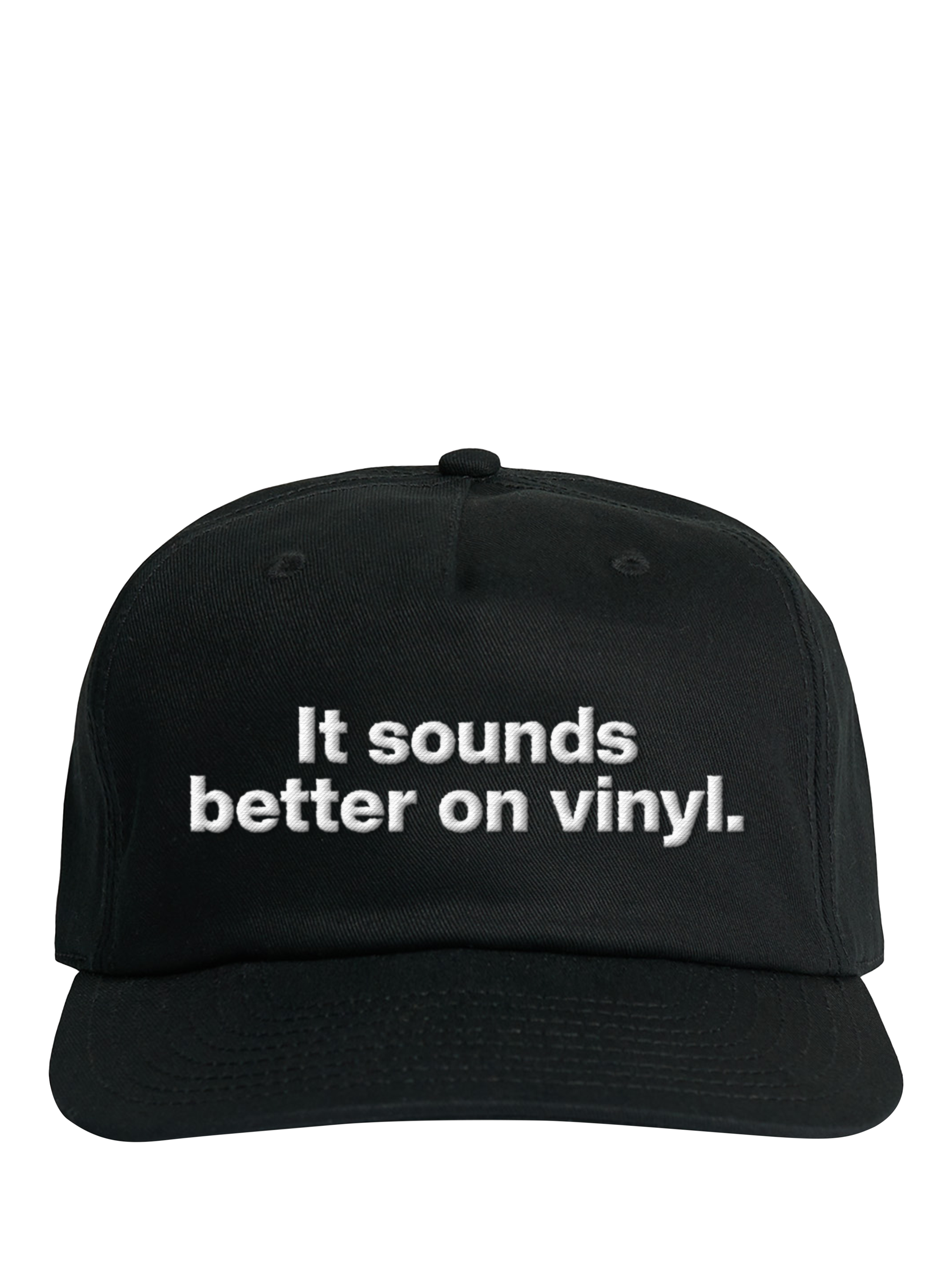 Product image 1 of 1, which shows Rough Trade 'It Sounds Better On Vinyl' Trucker Baseball Cap, Black