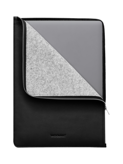WOOLNUT Leather Folio for 16” MacBook Pro, Black, Black