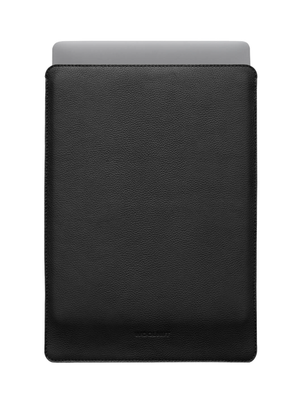 WOOLNUT Leather Sleeve for 16" MacBook Pro, Black, Black