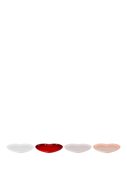 Le Creuset Stoneware Heart Plates, Set of 4, 23cm, Multi - view 2, Multi