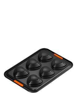 Le Creuset Heart Carbon Steel Toughened Non-Stick Bake Tray, 6 Cup - view 2, Black