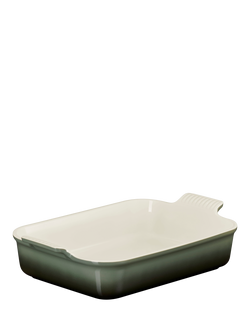 Le Creuset Stoneware Heritage Rectangular Oven Dish, Thyme, 32cm - view 2, Thyme