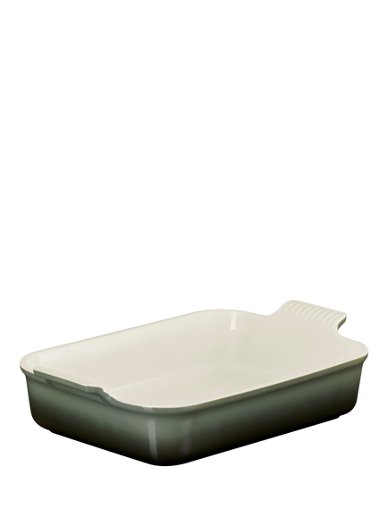 Le Creuset Stoneware Heritage Rectangular Oven Dish, Thyme, 32cm - view 2, Thyme