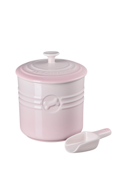 Le Creuset Stoneware Pet Food Container & Scoop, 2.3L, Shell Pink - view 2, Shell Pink