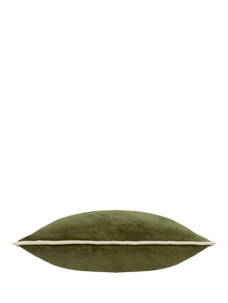 MADE Bailey Brushed Cotton Velvet Cushion, Green - view 2, Green